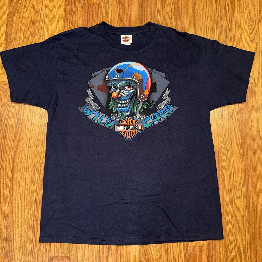 Harley Davidson T Shirt Size Large Clown 2014‎ Wild Card Mississippi Coast